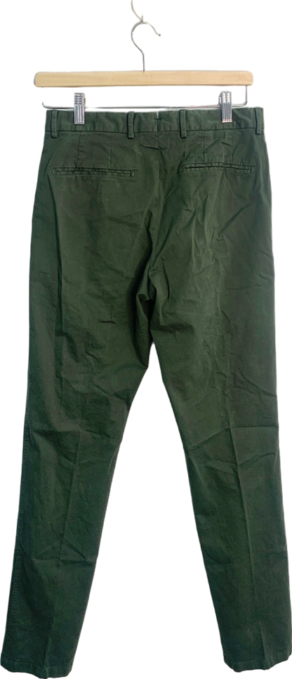 Suitsupply Green Porto Novo Slim Leg Straight Chinos Stretch Cotton EU 44 W28