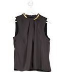 Donna Karan Black Hardware Twist Neck Top UK S