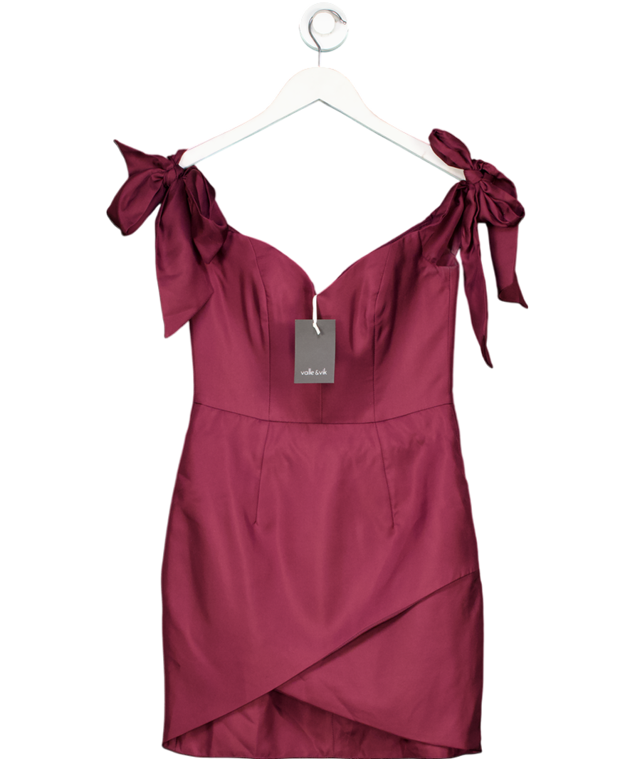 VALLE & VIK Red Burgundy Silk The Revenge Dress UK 8