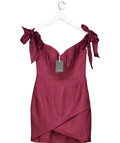 VALLE & VIK Red Burgundy Silk The Revenge Dress UK 8
