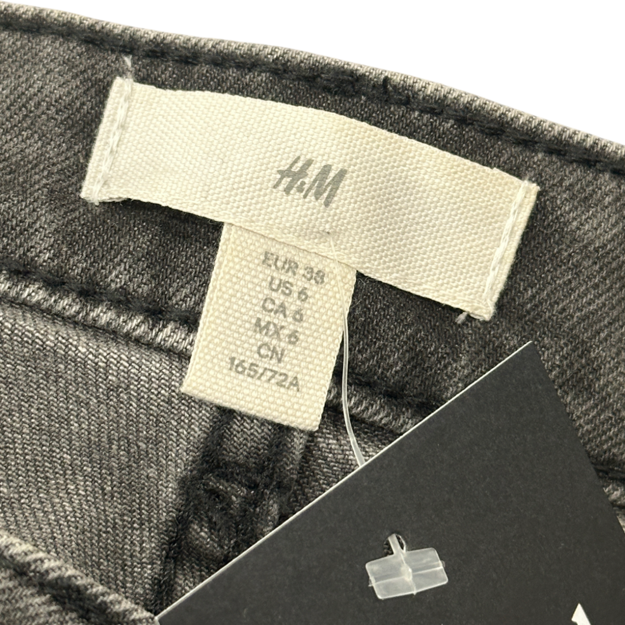 H&M Grey Straight High Ankle Jeans UK 10