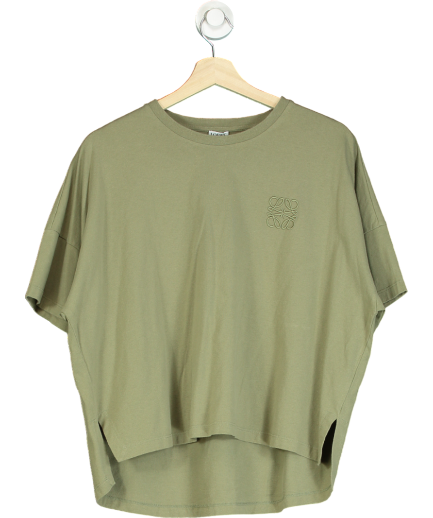 Loewe Green Logo-embroidered Cotton T-shirt UK S