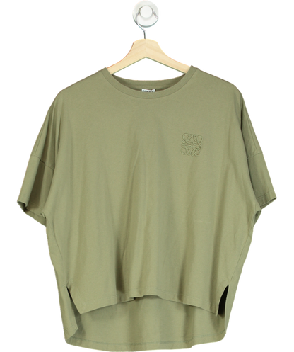 Loewe Green Logo-embroidered Cotton T-shirt UK S