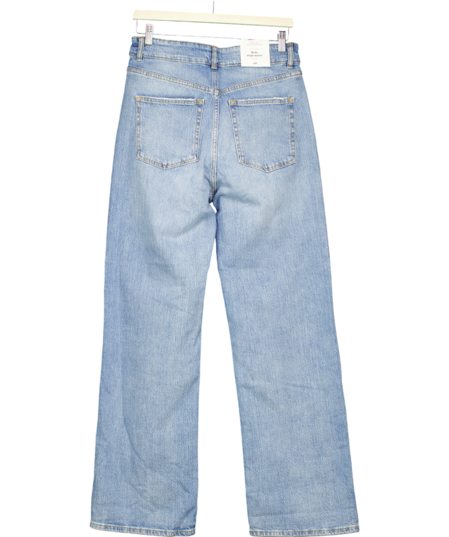 H&M Blue Wide High Waist Jeans UK 14
