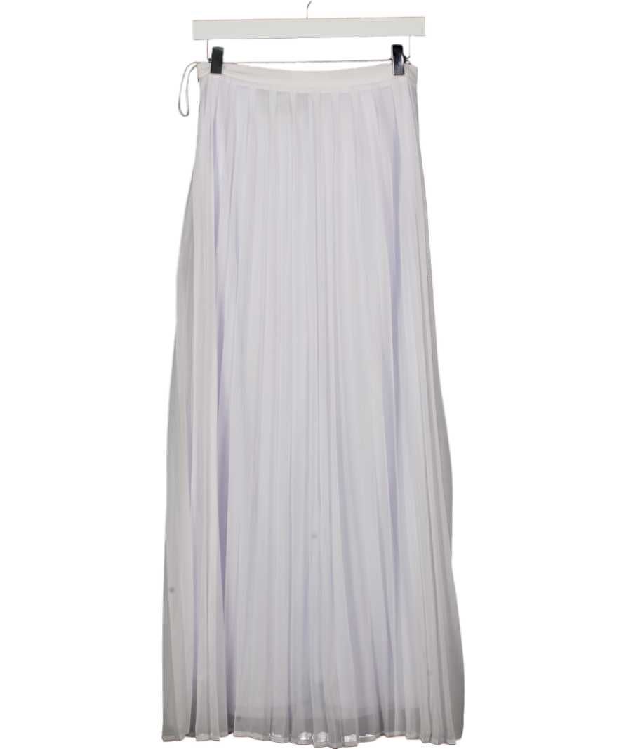 4th & Reckless Chiffon Pleated Maxi Skirt In White UK 8