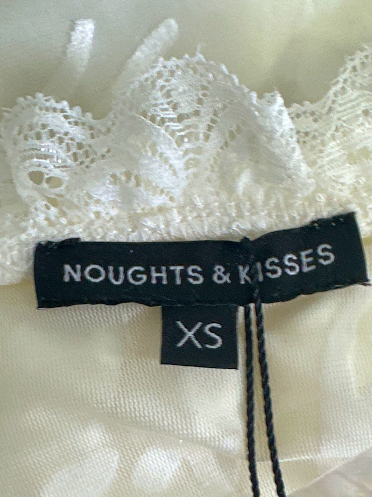 Noughts & Kisses White Lace Detailed Top and Trousers Set UK XS