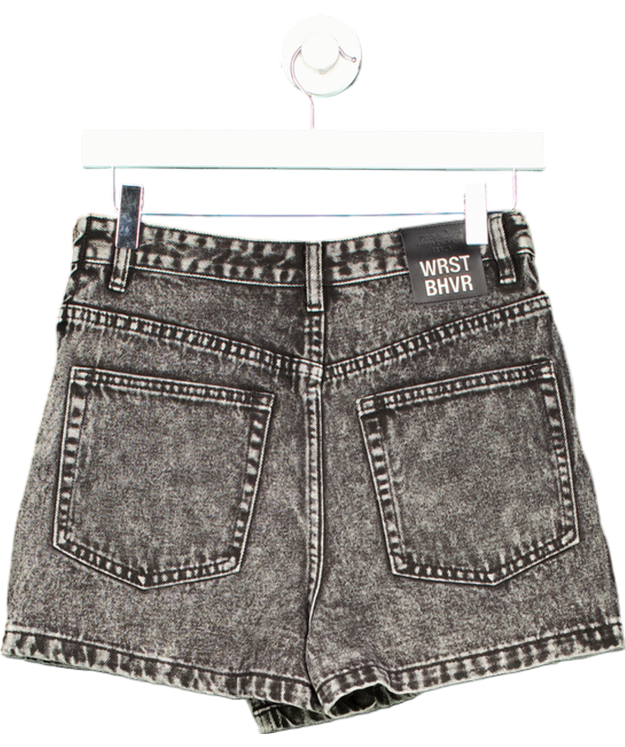 WRSTBHVR Black Lucy Denim Shorts UK S