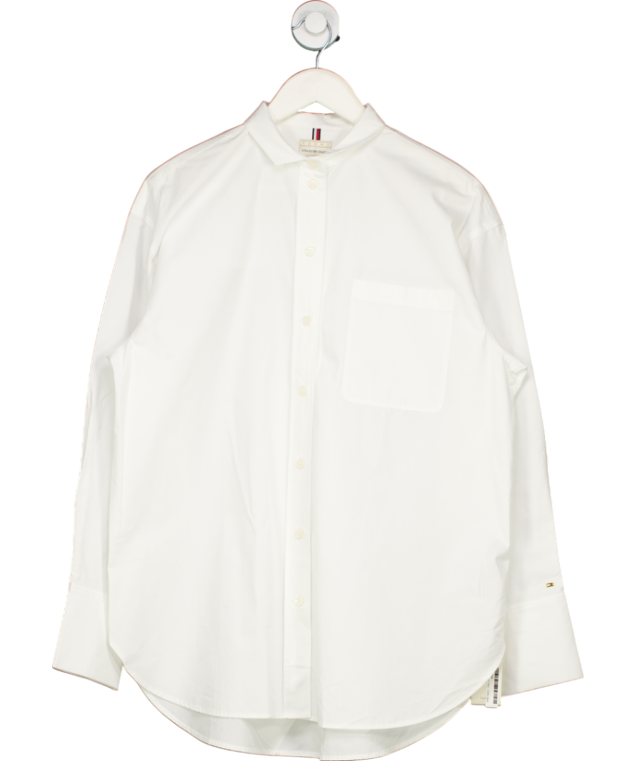 Tommy Hilfiger White The Sofia Capsule Oversized Boyfriend Shirt UK XS/S