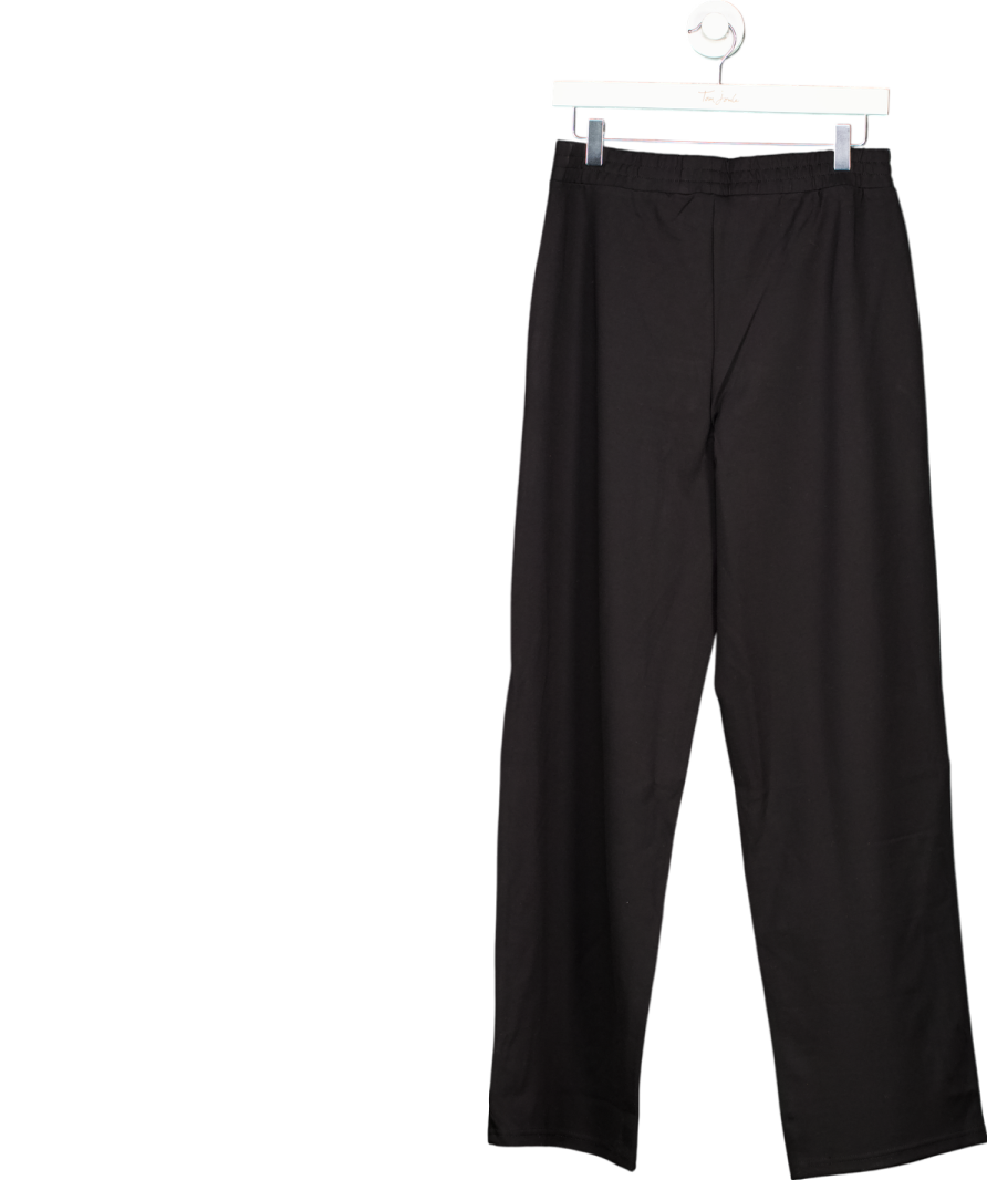 MANGO Black Elastic-waist Straight Trousers UK M