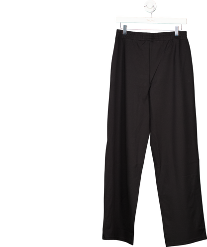 MANGO Black Elastic-waist Straight Trousers UK M