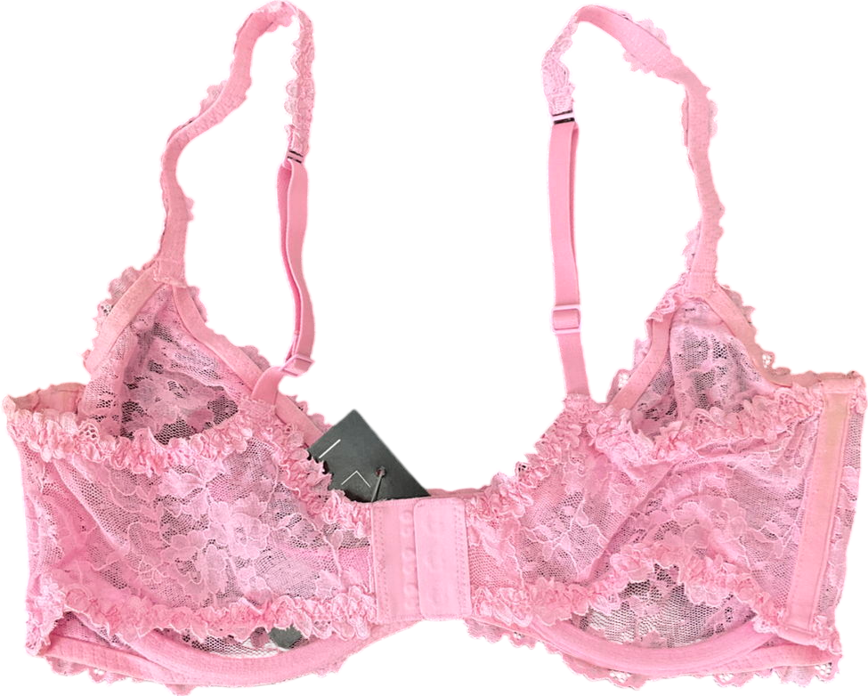 SKIMS Pink Lace T-shirt Underwire Bra UK 36DD