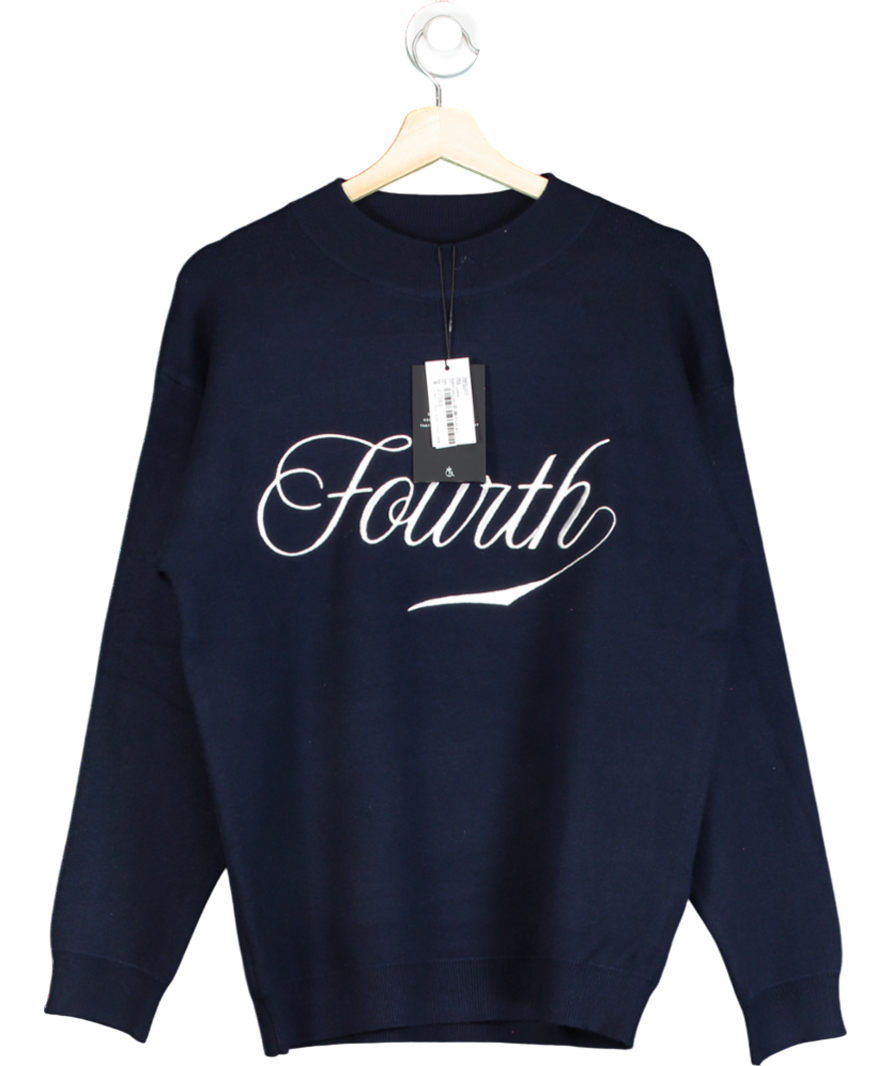 4th & Reckless Blue Navy Curve Knitted Fourth Jumper- Avery UK 8