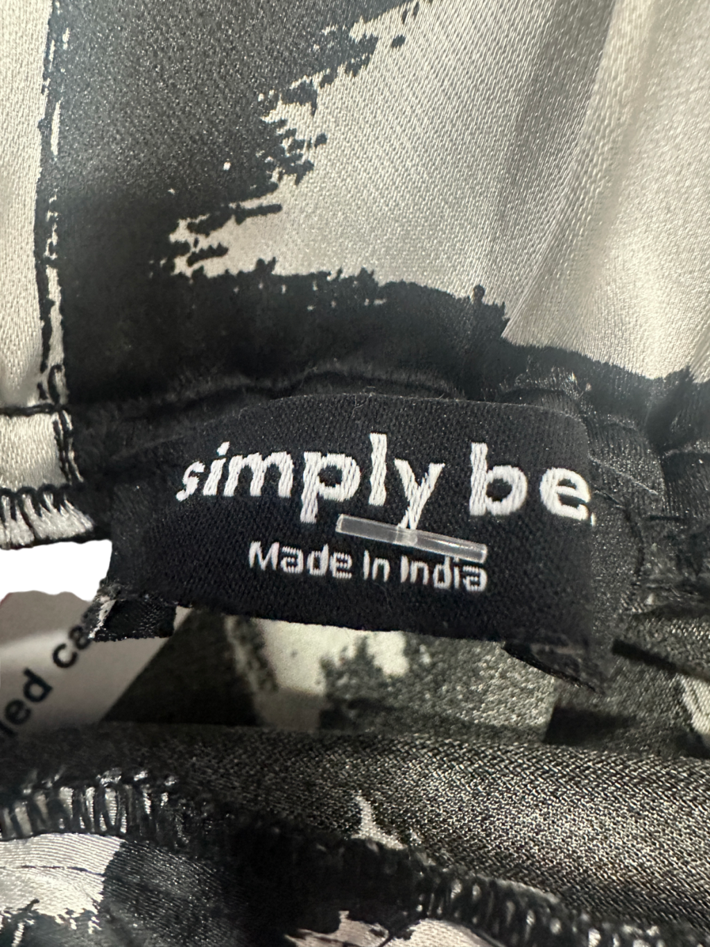 Simply Be Black and White Abstract Print Trousers UK 18