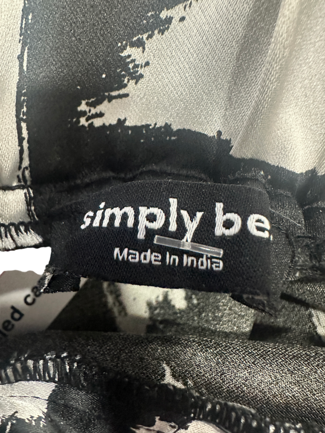 Simply Be Black and White Abstract Print Trousers UK 18