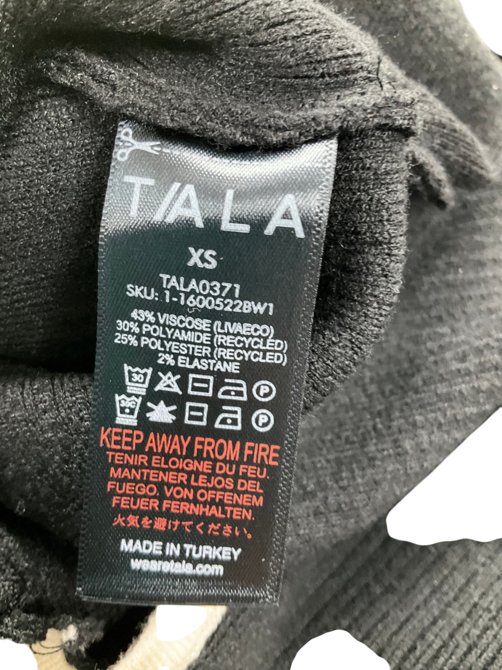 T/ALA Black Knit Sleeveless Split Hem Tank UK XS