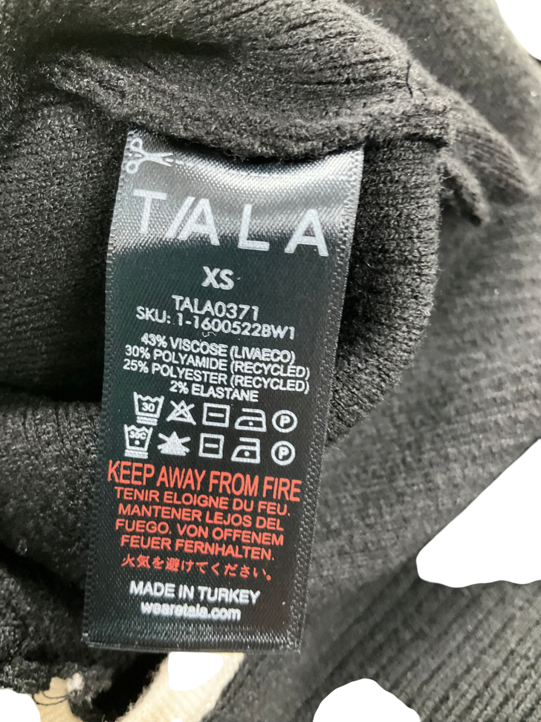 T/ALA Black Knit Sleeveless Split Hem Tank UK XS