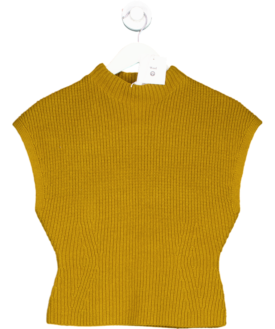 & Other Stories Mustard Rib-knit Mock-neck Vest UK XS