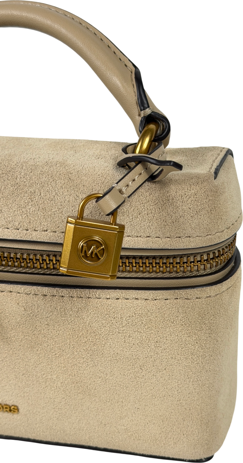 MICHAEL KORS Beige Suede Jana Extra-small Leather Convertible Crossbody Bag