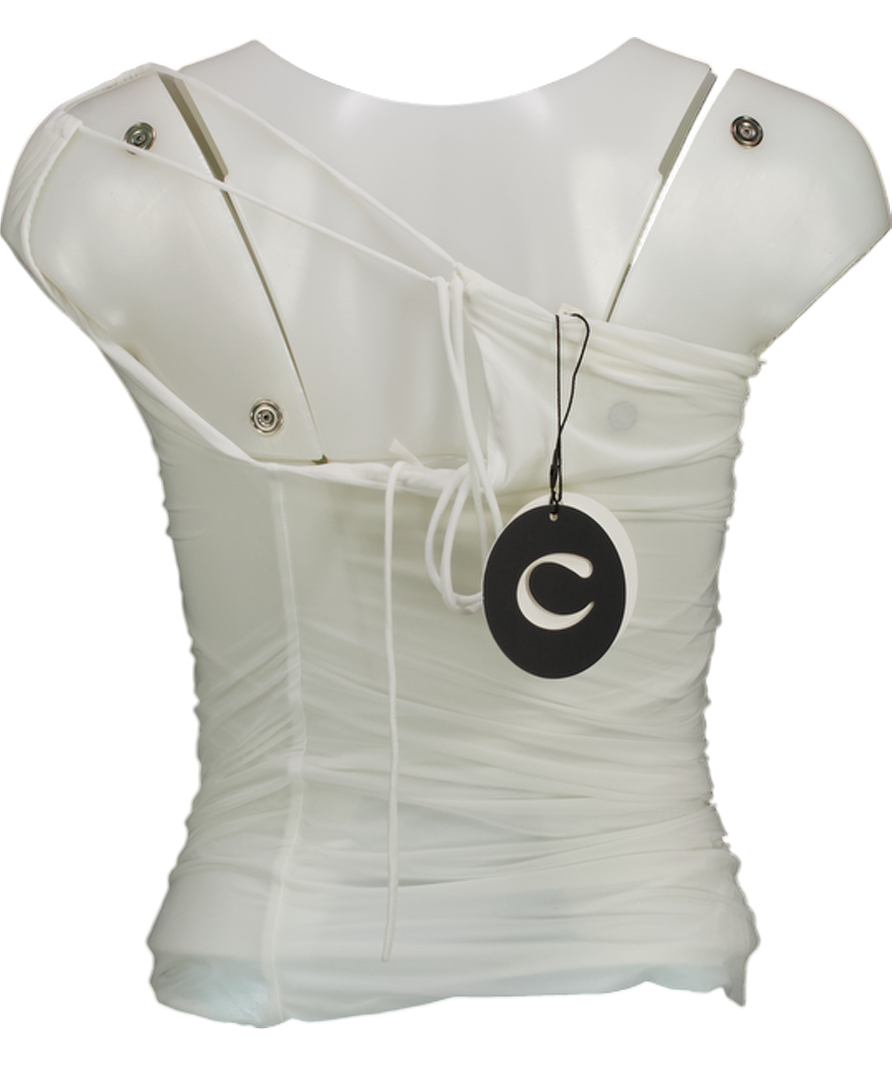 cultnaked White Mesh Ruched Strappy Halter Neck Top UK M