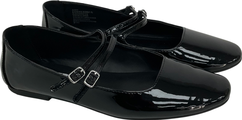 STEVE MADDEN Black Alisah Patent Sandal UK 6 EU 39 👠