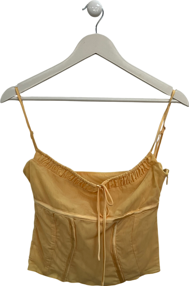 Mistress Rocks Yellow Mesh Cami Top UK S