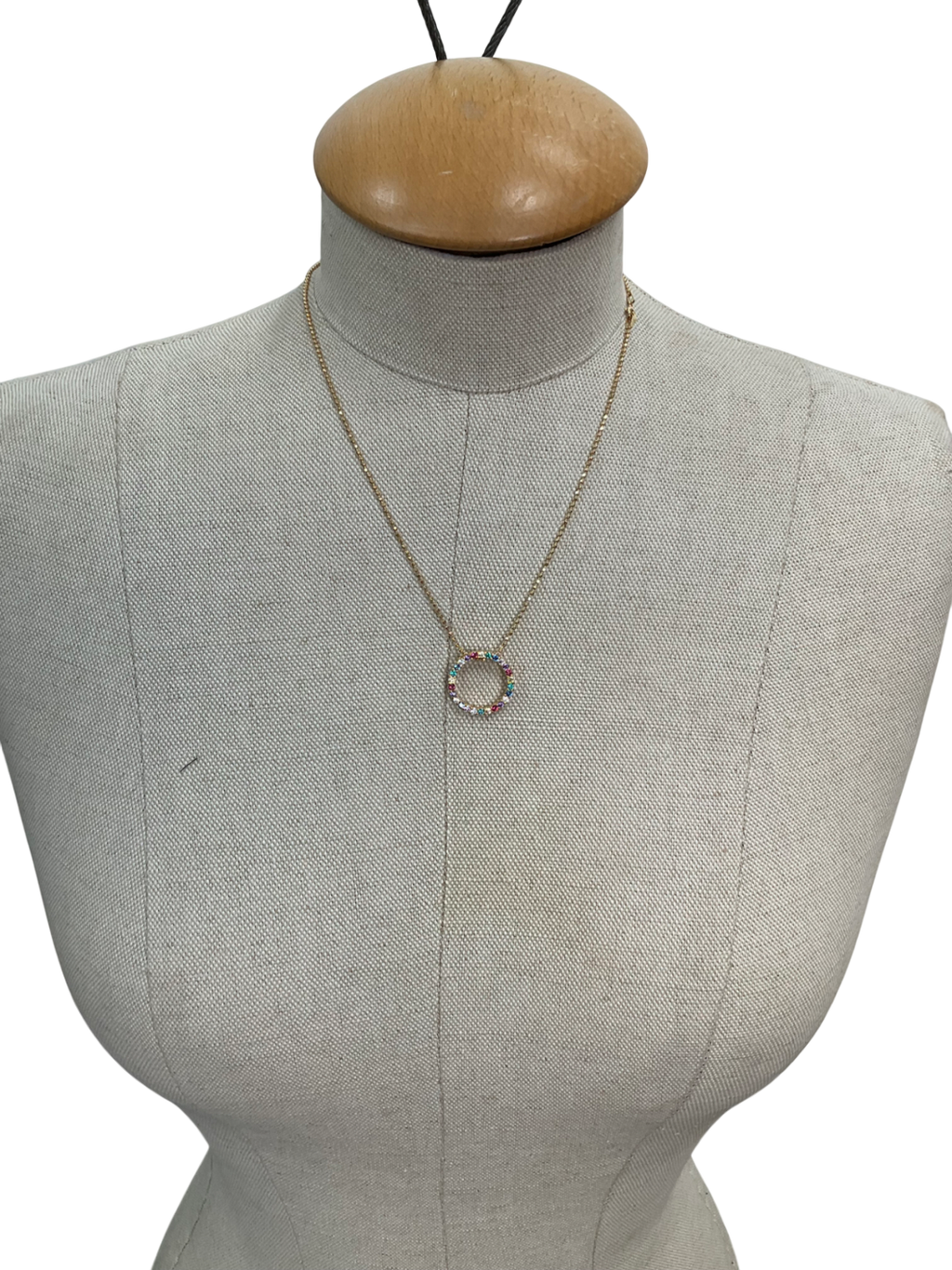 SIF JAKOBS Multicoloured 18k Gold Plated Biella Ring Charm Necklace