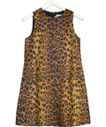 TUCKERNUCK Brown Leopard Brushed Wool Sleeveless Rhoda Dress UK XS