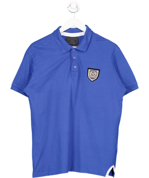 Philipp Plein Blue Cotton Polo Shirt UK XXL