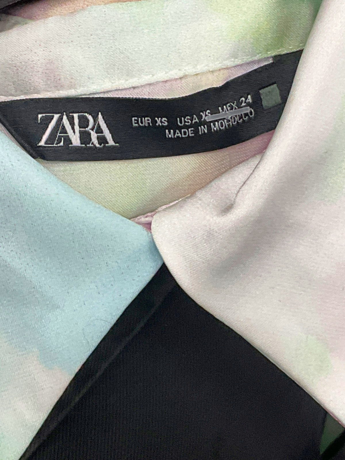 ZARA Multicolour Watercolour Print Shirt UK 8