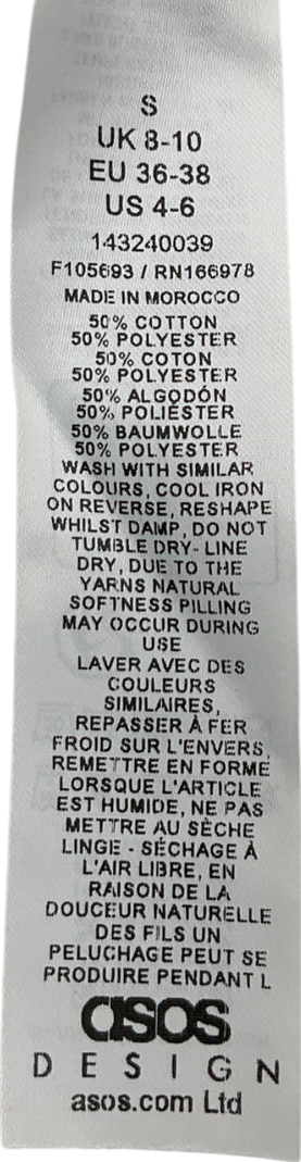 ASOS White Soft Touch Longline Waistcoat With Button Detail UK 8