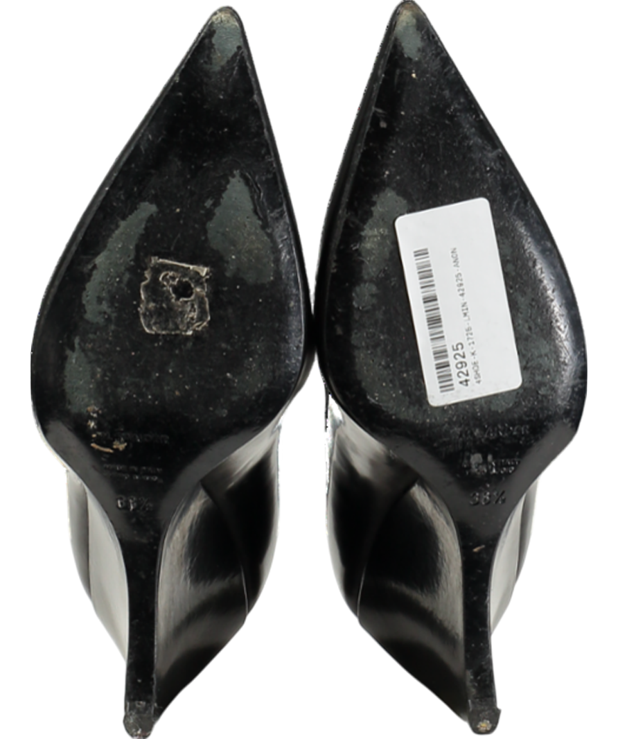 Jil Sander Black Leather Pointed Wedge Heel court shoesUK 5.5 EU 38.5 👠