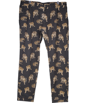 Dolce & Gabbana Black Leopard Print Trousers UK XL