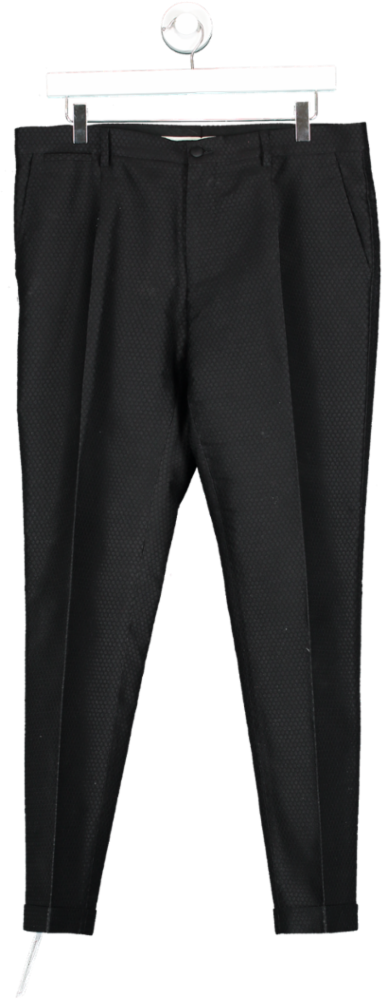 Dolce & Gabbana Black Tailored Pattern Smart Trousers W40