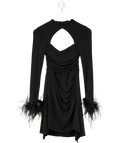 Lou Black Kapil Cutout Draped Mini Dress UK 4