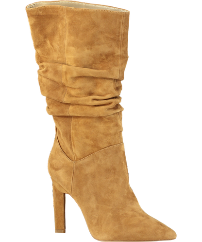 Karen Millen Brown Suede Mid Calf Slouch Heeled Boots UK 5 EU 38 👠