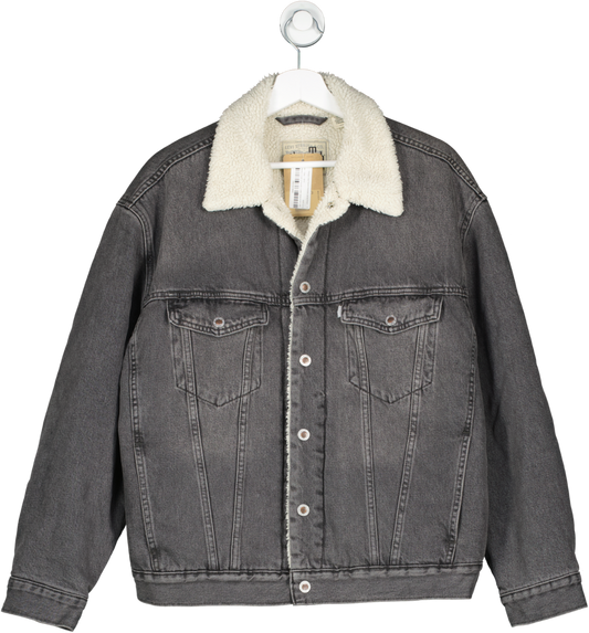 levis Grey Sherpa Lined Denim Oversize Jacket BNWT UK S