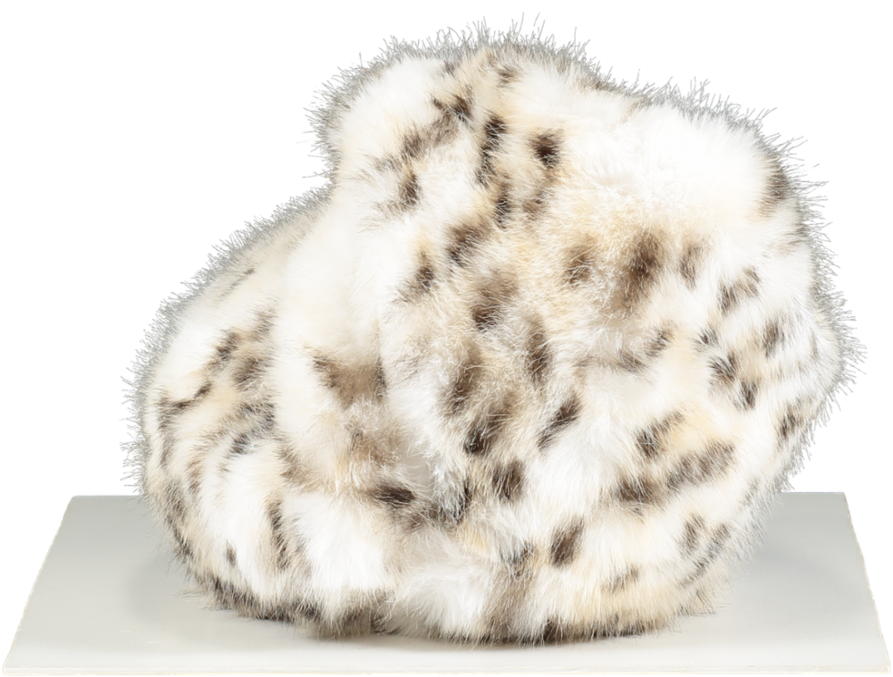1xBlue Cream Faux Fur Dalmation Bag One Size