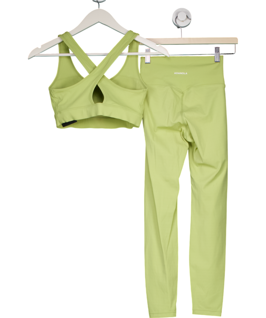 Adanola Green Crossover Back Crop Top And Leggings Set UK S