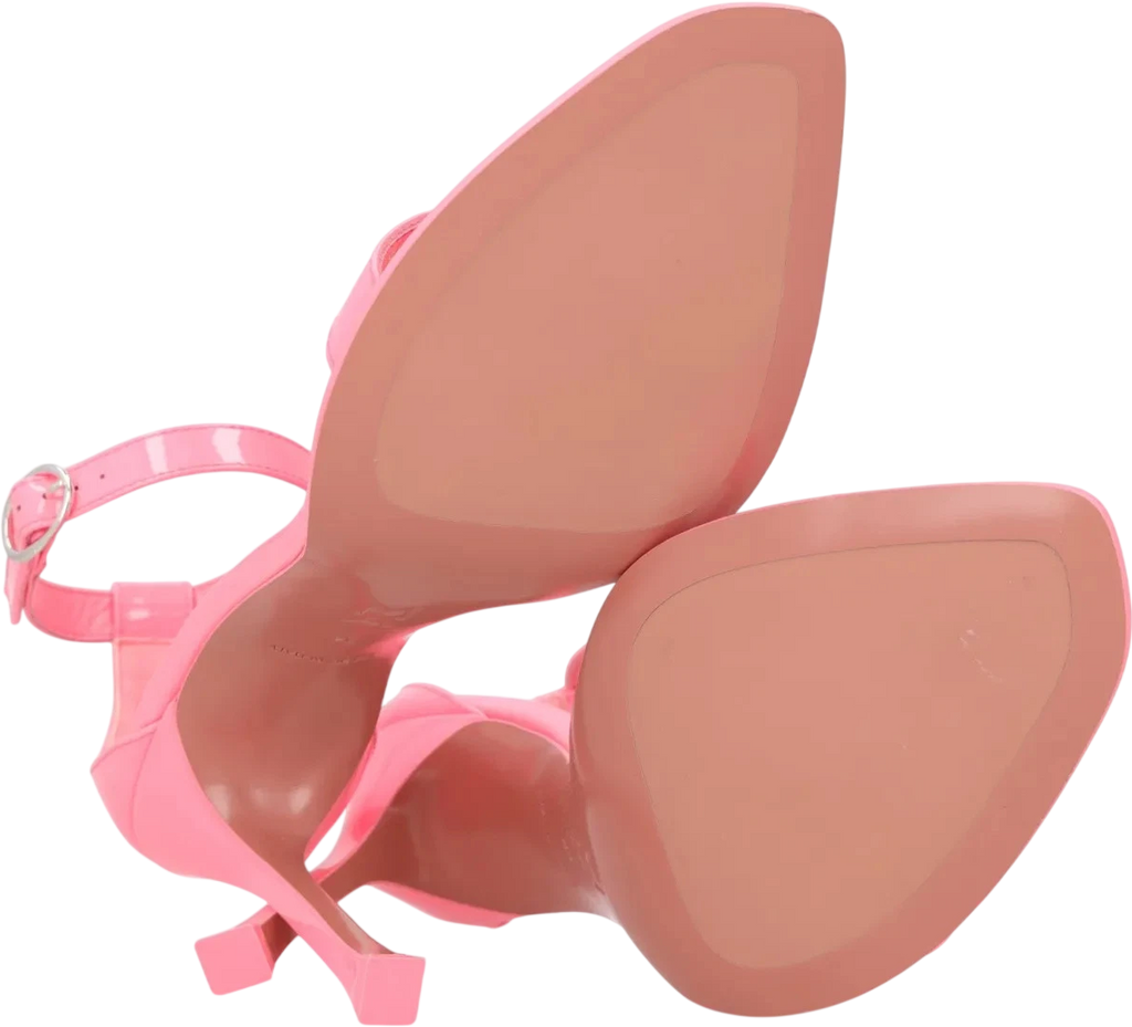 AMINA MUADDI  Heels - Kim Pink Patent-leather Sandals UK 3 EU 36