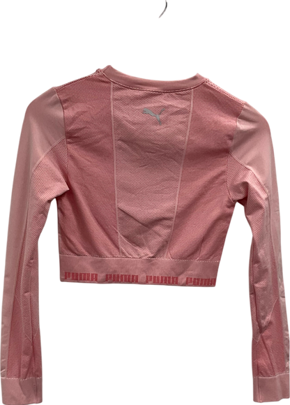 Puma Pink Evoknit Seamless Ls Crop Top UK S