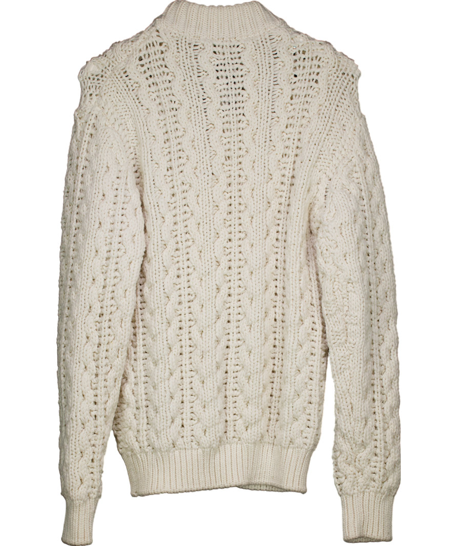 Salvatore Ferragarro Cream Chunky Cable Knit Sweater UK M
