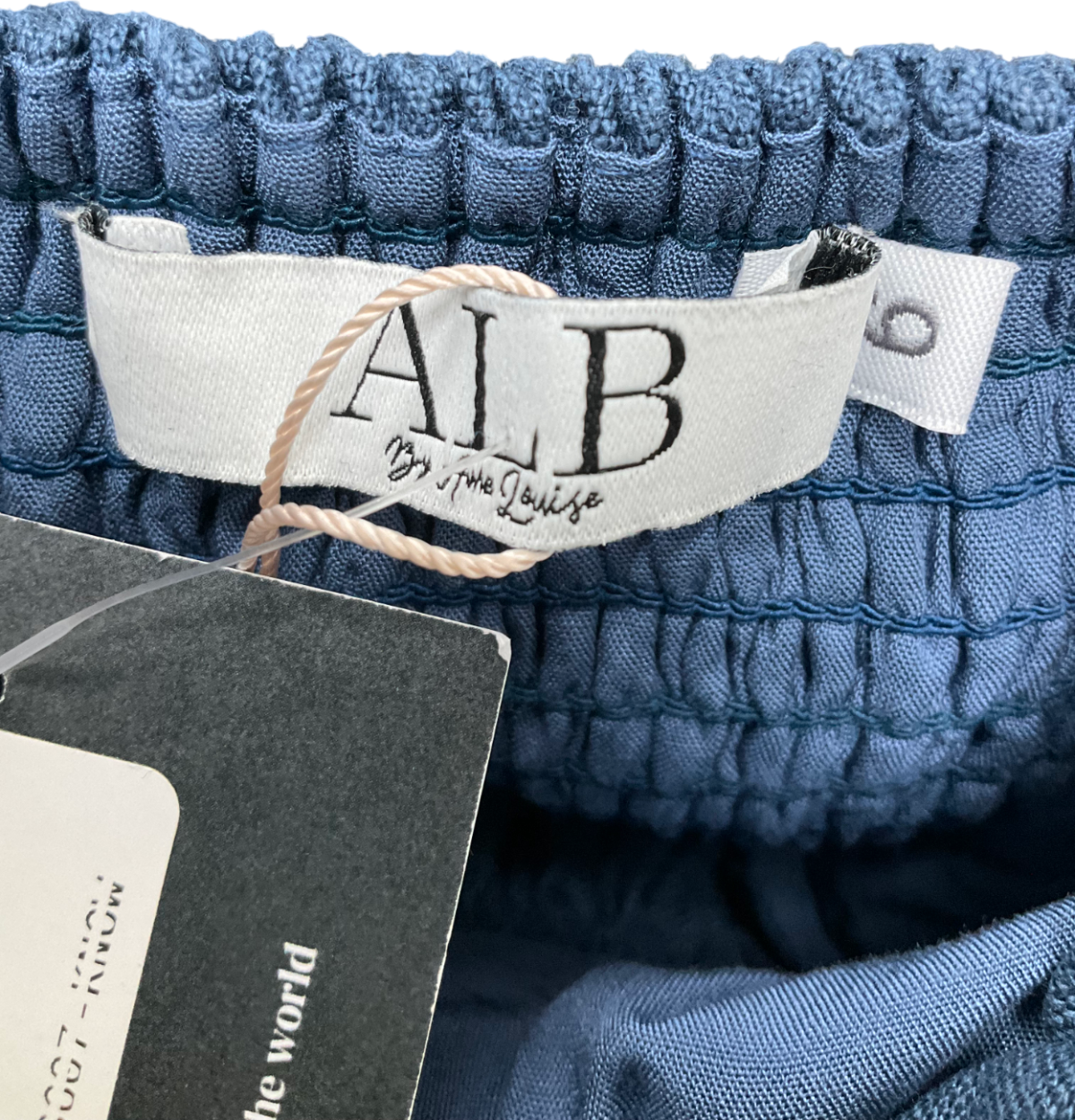 Anne Louise Boutique Blue Tie Back Linen Midi Dress UK 6