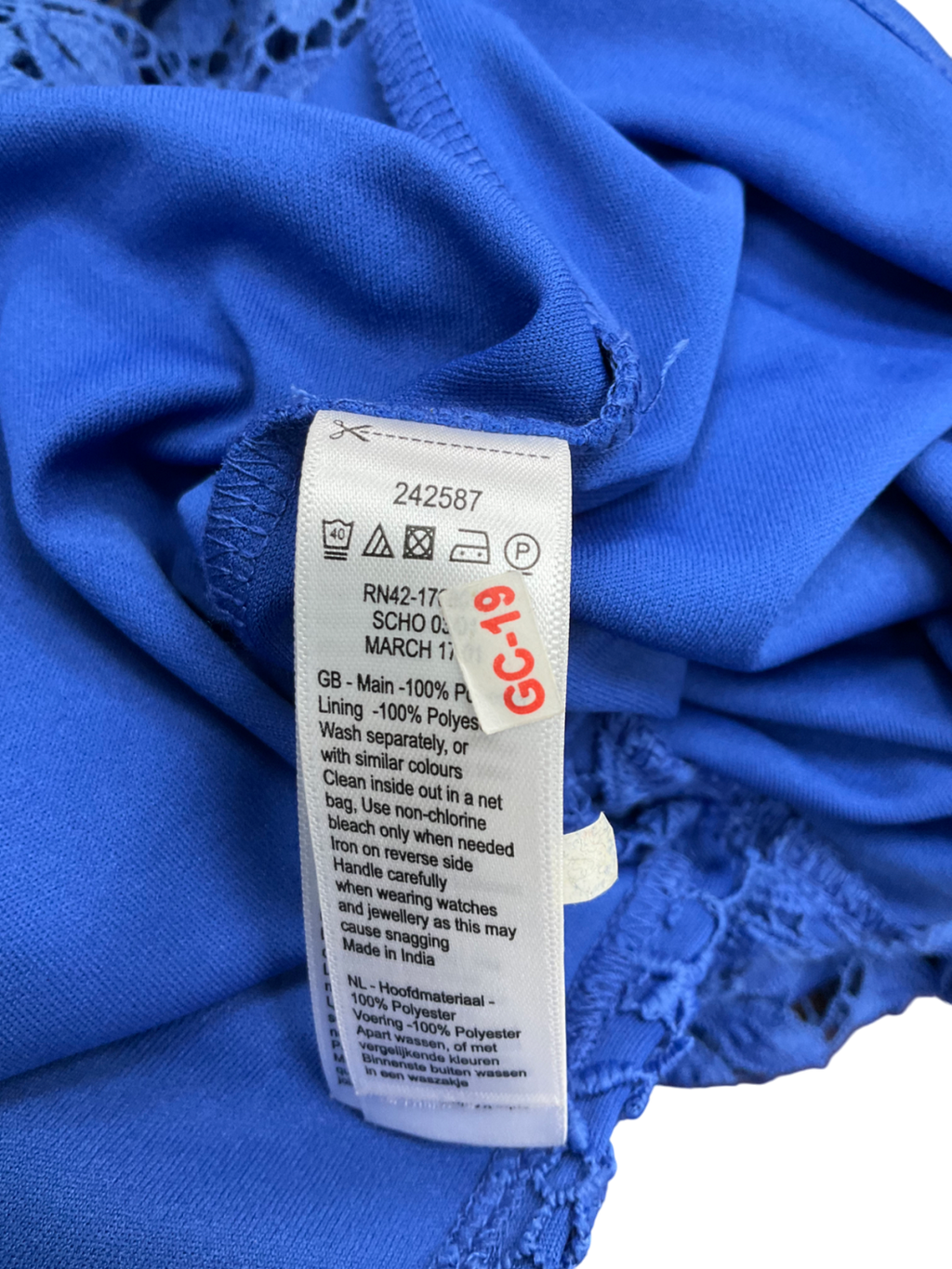 Monsoon Blue Lace Midi Dress UK 12