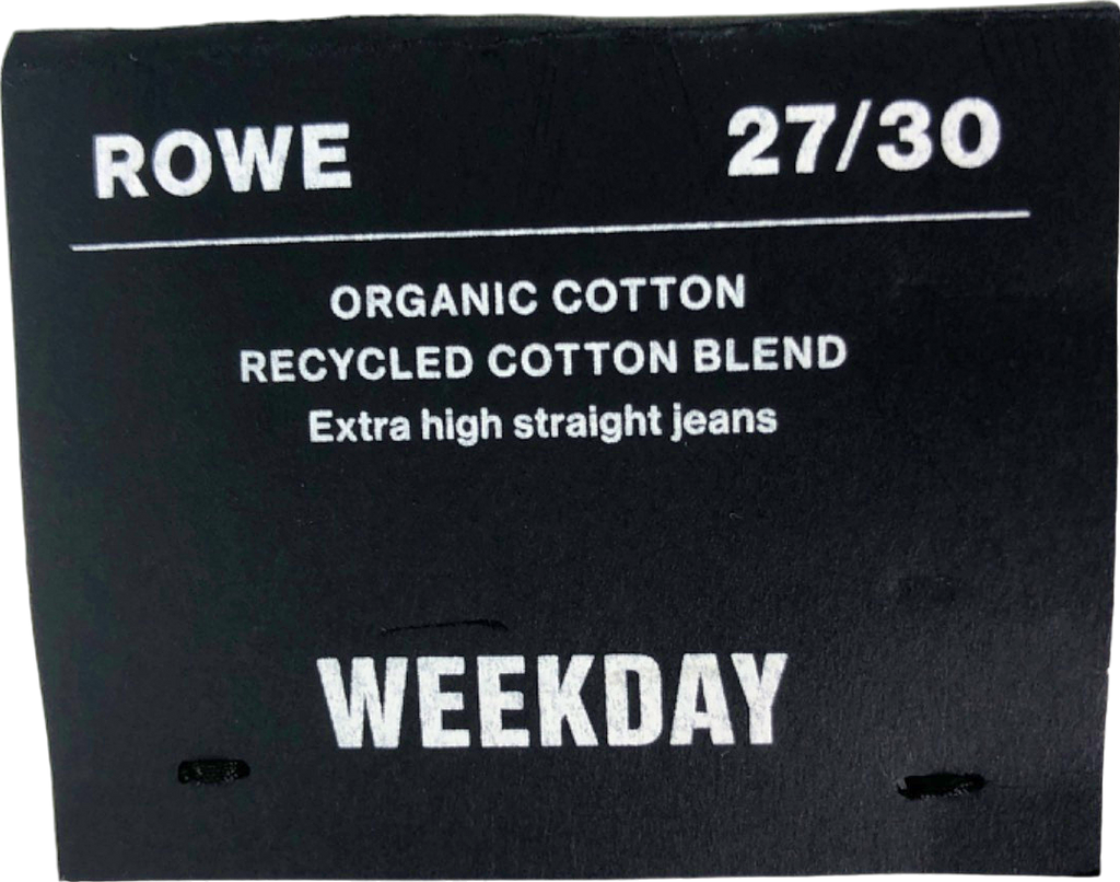 Weekday Ivory Extra High Straight Jeans UK W27 LENGTH 30"