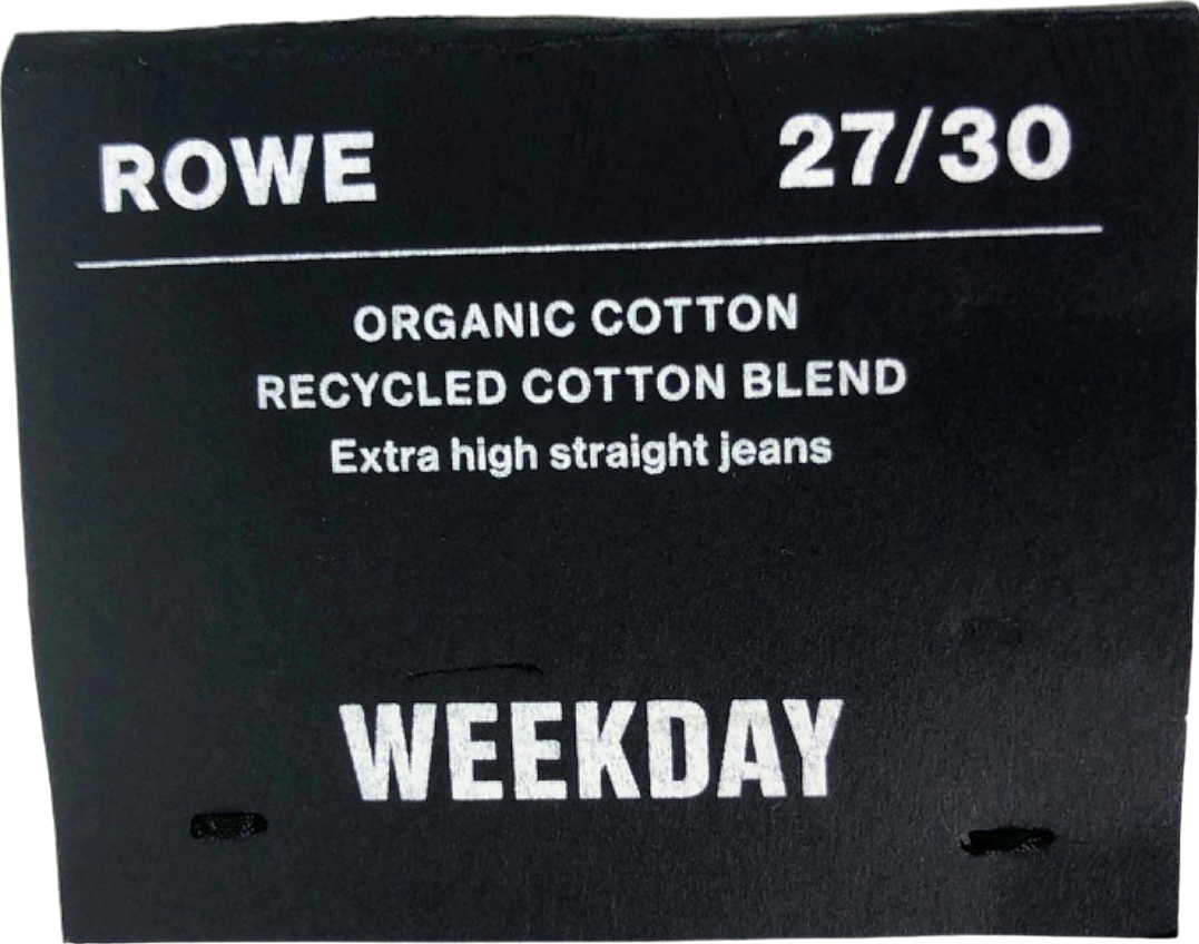 Weekday Ivory Extra High Straight Jeans UK W27 LENGTH 30"