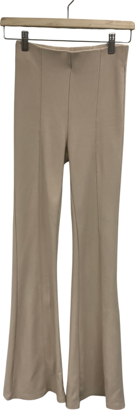 Bershka Beige Flared Trousers UK S