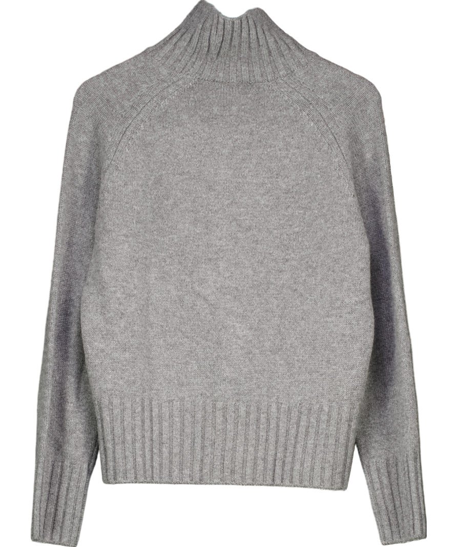 Fabrique Grey Keth Turtleneck Sweater In Merino Cashmere Blend Knit UK S