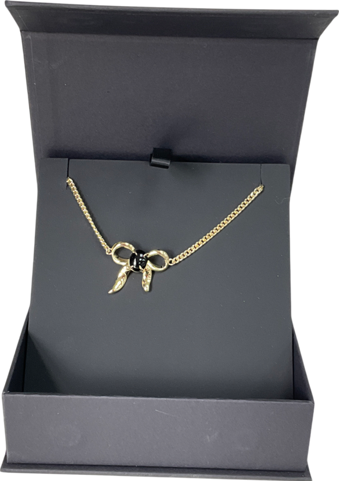 F + H studios Metallic Bow Choker Necklace