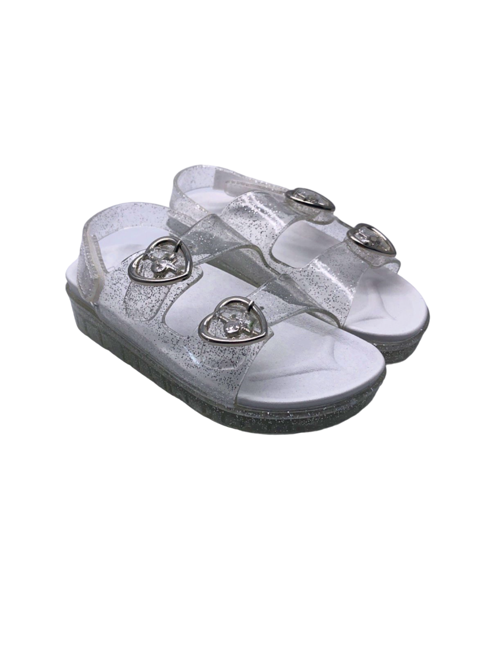 River Island Silver Glitter Strap Sandals Infant Size 9