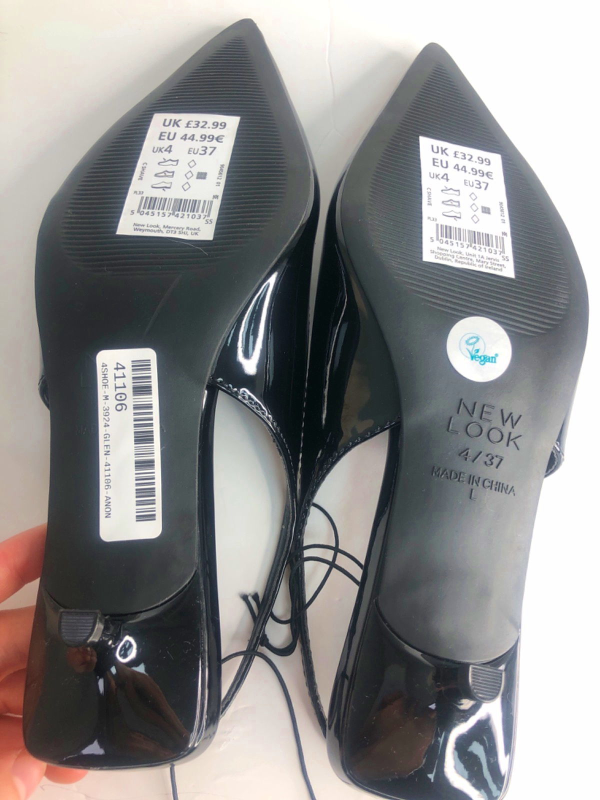 New Look Black Slingback Heels UK 4